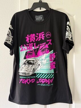Fresh Laundry Tokyo Japan JDM Anime Graphic Tee Men’s Large Streetwear Drift
